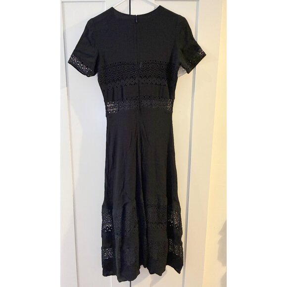 Rebecca Minkoff Black Marshall Midi Dress sz. 4 - Picture 7 of 9